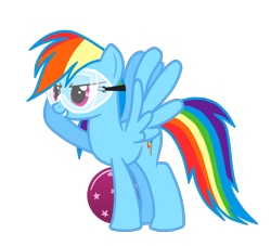 Size: 1100x1000 | Tagged: safe, artist:drumblastingquilava, rainbow dash, pegasus, pony, ball, goggles, simple background, transparent background, vector