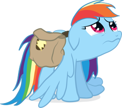 Size: 1695x1498 | Tagged: safe, artist:akita-ken, rainbow dash, pegasus, pony, crying, saddle bag, simple background, transparent background, vector