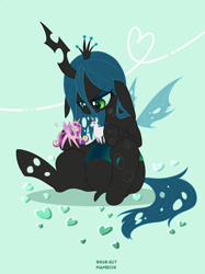 Size: 1256x1683 | Tagged: safe, artist:potetecyu_to, princess cadance, queen chrysalis, shining armor, alicorn, changeling, changeling queen, pony, unicorn, doll, female, male, mare, simple background, sitting, smiling, solo, stallion, toy