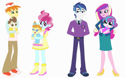 Size: 1062x662 | Tagged: safe, artist:owletbrigthness, carrot cake, cup cake, pound cake, princess cadance, princess flurry heart, pumpkin cake, shining armor, equestria girls, cake family, cake twins, carrot cup, equestria girls-ified, family, female, male, shiningcadance, shipping, sparkle family, straight