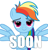 Size: 400x416 | Tagged: safe, rainbow dash, pegasus, pony, blue coat, female, mare, multicolored mane, soon