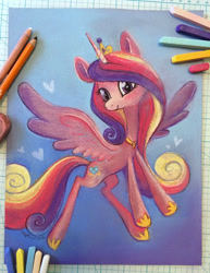 Size: 900x1163 | Tagged: safe, artist:coffeecuppup, princess cadance, alicorn, pony, pencil, photo, solo, traditional art