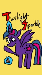 Size: 720x1280 | Tagged: safe, artist:applejackfkingsucks, derpibooru import, twilight sparkle, twilight sparkle (alicorn), alicorn, pony, 1000 hours in ms paint, drawing, female, mare, ms paint, quality, solo, stylistic suck