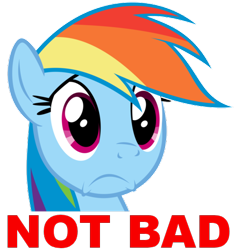 Size: 500x525 | Tagged: safe, rainbow dash, pegasus, pony, meme, not bad meme, simple background, transparent background, vector