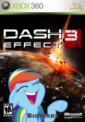 Size: 756x1080 | Tagged: safe, artist:catharta, rainbow dash, pegasus, pony, crossover, laughing, mass effect, mass effect 3