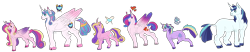 Size: 8152x1682 | Tagged: safe, artist:lu-le-ma, princess cadance, princess flurry heart, shining armor, oc, alicorn, pony, unicorn, family, female, male, offspring, parent:princess cadance, parent:shining armor, parents:shiningcadance, shiningcadance, shipping, simple background, straight, transparent background