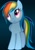 Size: 3100x4466 | Tagged: safe, artist:kartdasher, rainbow dash, pegasus, pony, blue coat, female, mare, multicolored mane