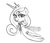 Size: 858x740 | Tagged: safe, artist:tess, princess cadance, alicorn, pony, grayscale, monochrome, sketch, solo