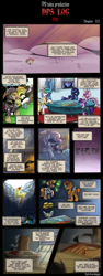 Size: 2040x5445 | Tagged: safe, artist:redheadfly, princess cadance, princess celestia, princess luna, rainbow dash, silver spoon, soarin', sweetie belle, twilight sparkle, oc, alicorn, changeling, pegasus, pony, unicorn, comic:dps, absurd resolution, alicorn triarchy, alternate timeline, armor, bags under eyes, bits, cider, clothes, comic, crying, crystal war timeline, female, filly, helmet, mare, older, older silver spoon, older sweetie belle, royal guard, science, snow, tent, wonderbolts