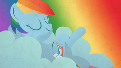 Size: 2560x1440 | Tagged: safe, artist:foxy-noxy, rainbow dash, pegasus, pony, cloud, solo, wallpaper