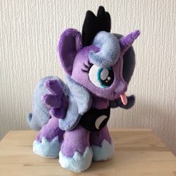 Size: 960x960 | Tagged: safe, artist:burgunzik, princess luna, alicorn, pony, :p, female, filly, plushie, solo, tongue out, woona, younger