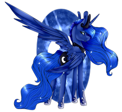 Size: 1765x1621 | Tagged: safe, artist:bladedeehunter, artist:xxmissteaxx, princess luna, alicorn, pony, collaboration, female, mare, simple background, solo, transparent background