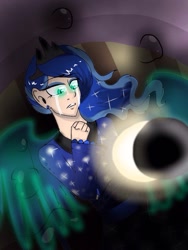 Size: 768x1024 | Tagged: safe, artist:yomi brasi, princess luna, human, crying, humanized, solo