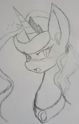 Size: 2660x4186 | Tagged: safe, artist:larrykitty, princess luna, alicorn, pony, absurd resolution, sketch, traditional art