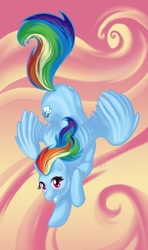 Size: 342x576 | Tagged: safe, artist:animuse, rainbow dash, pegasus, pony, female, mare, simple background, solo