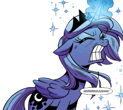 Size: 927x825 | Tagged: safe, artist:brendahickey, edit, idw, princess luna, alicorn, pony, legends of magic, spoiler:comic, spoiler:comiclom1, background removed, female, out of context, s1 luna, simple background, solo, transparent background, younger