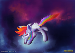 Size: 2480x1748 | Tagged: safe, artist:samanosuke2, rainbow dash, pegasus, pony, blue coat, female, mare, multicolored mane