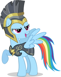 Size: 3523x4422 | Tagged: safe, artist:nickman983, commander hurricane, rainbow dash, pegasus, pony, armor, helmet, simple background, solo, transparent background, vector