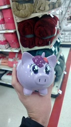 Size: 1073x1907 | Tagged: safe, derpibooru import, twilight sparkle, hand, irl, merchandise, photo, piggy bank, target (store), twiggy piggy, twilight porkle