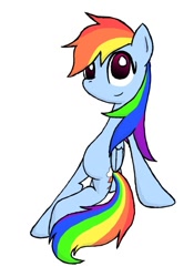 Size: 471x674 | Tagged: safe, artist:balitix, rainbow dash, pegasus, pony, blue coat, female, mare, multicolored mane