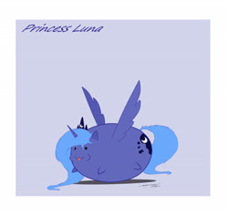 Size: 4400x4150 | Tagged: safe, artist:skitsroom, princess luna, alicorn, pony, :3, absurd resolution, blob ponies, majestic as fuck, s1 luna, solo, tongue out