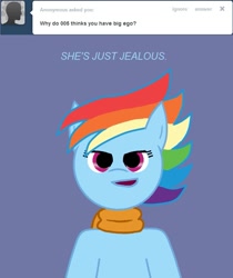 Size: 629x750 | Tagged: safe, rainbow dash, pegasus, pony, blue coat, cyborg 009, female, mare, multicolored mane