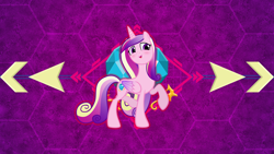 Size: 3840x2160 | Tagged: safe, artist:ekkitathefilly, artist:laszlvfx, edit, princess cadance, alicorn, pony, abstract background, blushing, cute, cutedance, raised hoof, solo, wallpaper, wallpaper edit