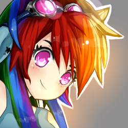 Size: 320x320 | Tagged: safe, artist:mynameisstump, rainbow dash, eared humanization, humanized, solo