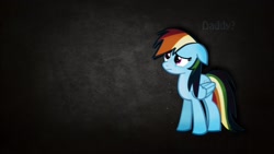 Size: 1920x1080 | Tagged: safe, artist:p03ss10n, rainbow dash, pegasus, pony, fanfic:my little dashie, dark, reference, sad, solo, vector, wallpaper