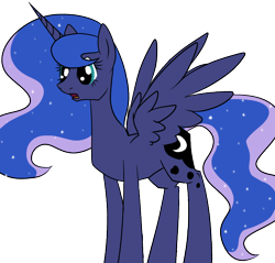 Size: 624x597 | Tagged: safe, artist:stormer, princess luna, alicorn, pony, spread wings, surprised, wings