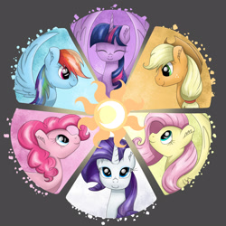 Size: 2100x2100 | Tagged: safe, artist:bratzoid, derpibooru import, applejack, fluttershy, pinkie pie, rainbow dash, rarity, twilight sparkle, twilight sparkle (alicorn), alicorn, earth pony, pegasus, pony, unicorn, female, mane six, mare