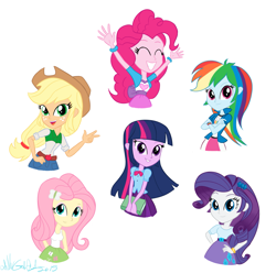 Size: 2317x2303 | Tagged: safe, artist:nickdallas, derpibooru import, applejack, fluttershy, pinkie pie, rainbow dash, rarity, twilight sparkle, equestria girls, humane six, mane six