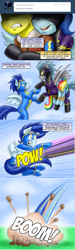 Size: 499x1655 | Tagged: safe, artist:pluckyninja, nightshade, rainbow dash, soarin', spitfire, oc, oc:charger, oc:starry skies, pegasus, pony, ask spitfire, clothes, costume, dialogue, shadowbolts, shadowbolts costume, stupid sexy spitfire, tumblr:sexy spitfire, wonderbolts