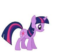 Size: 550x400 | Tagged: safe, artist:mayde-m, derpibooru import, edit, twilight sparkle, animated, cute, falling, jumping, nope, pronking, reaction image, red text, simple background, solo, transparent background, twiabetes