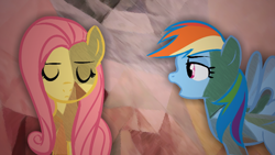 Size: 900x506 | Tagged: safe, artist:php9, fluttershy, rainbow dash, pegasus, pony, gotye, parody, somebody that i used to know