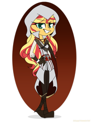 Size: 2400x3200 | Tagged: safe, artist:xxsunsetshimmer23xx, sunset shimmer, equestria girls, assassin's creed, crossover, ezio auditore, solo