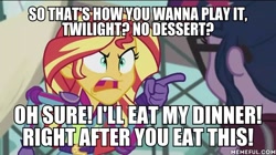 Size: 600x337 | Tagged: safe, edit, edited screencap, screencap, sci-twi, sunset shimmer, twilight sparkle, equestria girls, friendship games, angry, exploitable meme, image macro, inside out, meme, pixar, sunset yells at twilight