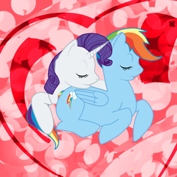 Size: 1280x1280 | Tagged: safe, rainbow dash, rarity, pegasus, pony, unicorn, female, lesbian, raridash, shipping