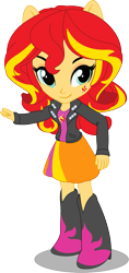 Size: 753x1600 | Tagged: safe, artist:seahawk270, sunset shimmer, equestria girls, boots, clothes, cute, doll, equestria girls minis, high heel boots, high heels, jacket, leather jacket, simple background, skirt, solo, transparent background
