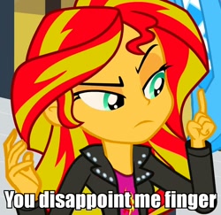 Size: 740x720 | Tagged: safe, edit, edited screencap, screencap, sunset shimmer, equestria girls, rainbow rocks, boots, cropped, disappointed, high heel boots, image macro, meme, solo