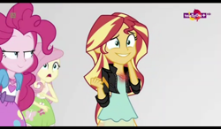 Size: 1024x600 | Tagged: safe, screencap, fluttershy, pinkie pie, sunset shimmer, equestria girls, mirror magic, spoiler:eqg specials, geode of empathy, geode of fauna, geode of sugar bombs, magical geodes, pinkie prick