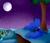 Size: 1400x1200 | Tagged: safe, artist:pinkpearlmlp, princess luna, alicorn, pony, moon, night, ponyville, prone, solo, tree