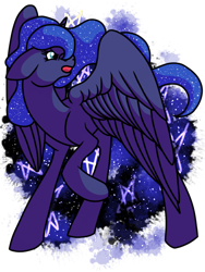 Size: 1024x1365 | Tagged: safe, artist:stereo-of-the-heart, princess luna, alicorn, pony, looking back, simple background, solo, transparent background, walking