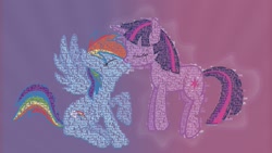 Size: 1920x1080 | Tagged: safe, artist:lostzilla, rainbow dash, twilight sparkle, pegasus, pony, compilation, fanfic, female, kissing, lesbian, shipping, text, twidash