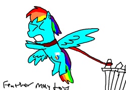 Size: 755x542 | Tagged: safe, artist:feathermaytoy, rainbow dash, pegasus, pony, 30 minute art challenge, collar, leash, pet