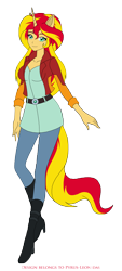 Size: 1372x3045 | Tagged: safe, artist:pyrus-leonidas, sunset shimmer, equestria girls, clothes, eared humanization, female, horned humanization, looking at you, simple background, smiling, solo, tailed humanization, transparent background