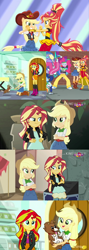 Size: 640x1796 | Tagged: safe, screencap, applejack, pinkie pie, rainbow dash, sunset shimmer, winona, dance magic, eqg summertime shorts, equestria girls, movie magic, pet project, spoiler:eqg specials, converse, female, image macro, implied appleshimmer, implied lesbian, implied shipping, meme, rapper dash, rapper pie, shipping fuel, shoes