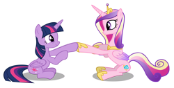 Size: 2000x1019 | Tagged: safe, artist:hendro107, princess cadance, twilight sparkle, twilight sparkle (alicorn), alicorn, pony, the times they are a changeling, .psd available, cute, simple background, sunshine sunshine, transparent background, vector