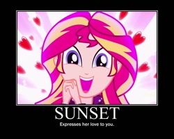 Size: 750x600 | Tagged: safe, sunset shimmer, eqg summertime shorts, equestria girls, pet project, bronybait, cute, daaaaaaaaaaaw, happy, motivational poster, shimmerbetes, shimmering the gecko