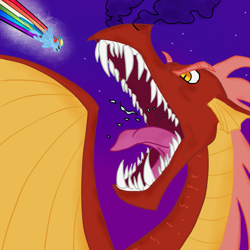 Size: 945x945 | Tagged: safe, artist:megasweet, artist:rustydooks, basil, rainbow dash, dragon, pegasus, pony